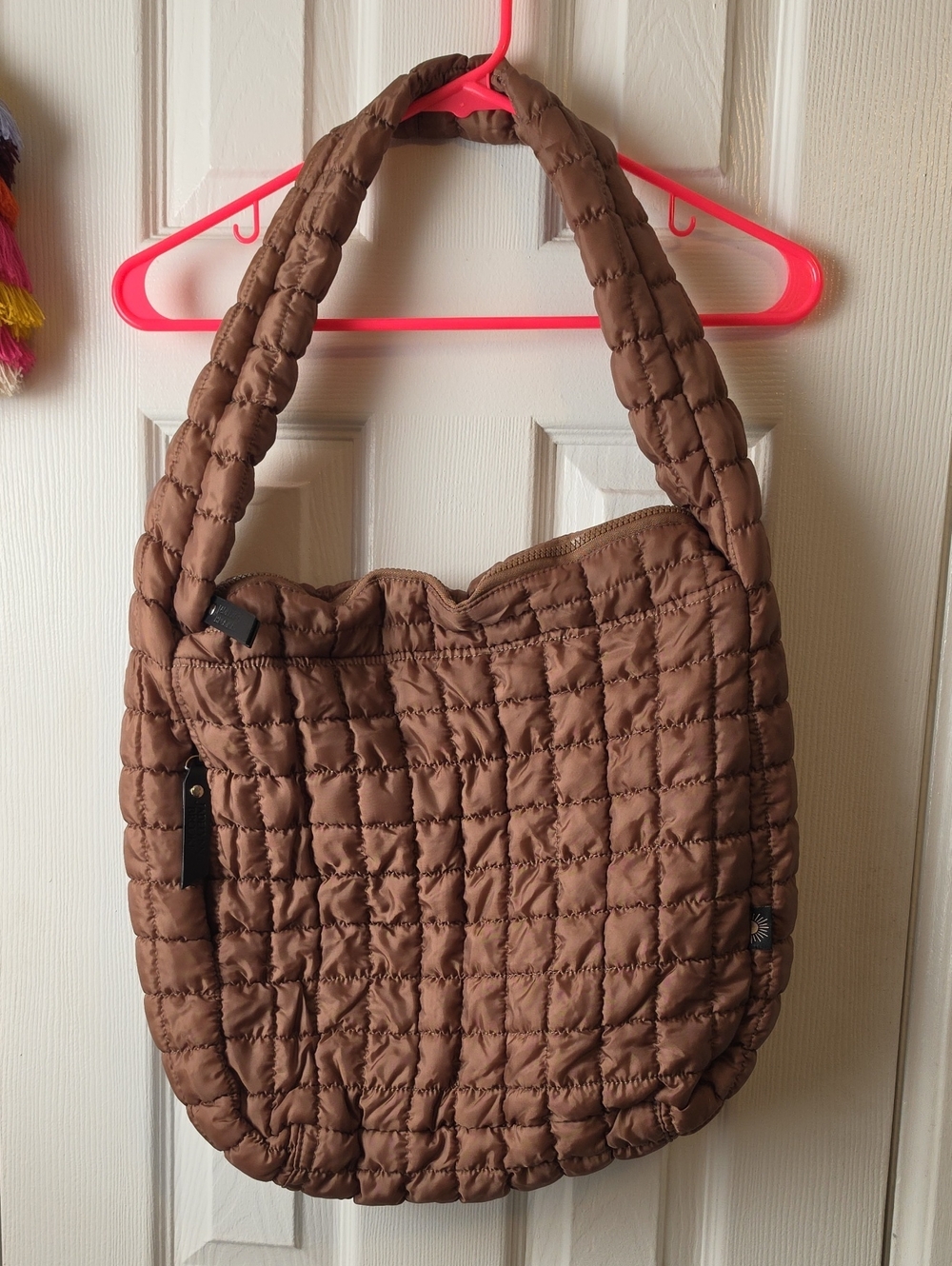Jadelynn Brooke Quilted Brown Shoulder Bag